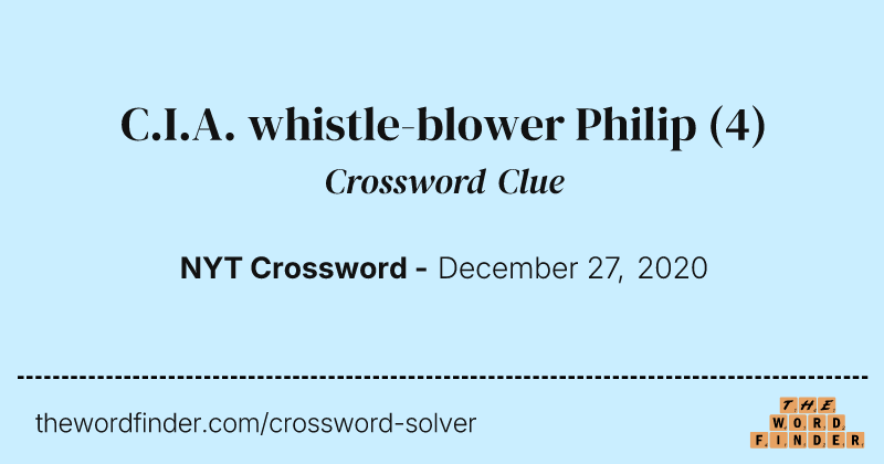 C.I.A. whistle-blower Philip crossword clue image