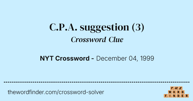 C.P.A. suggestion crossword clue image