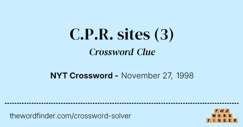 C.P.R. sites crossword clue image