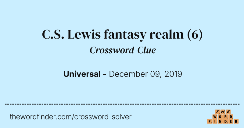 C.S. Lewis fantasy realm crossword clue image