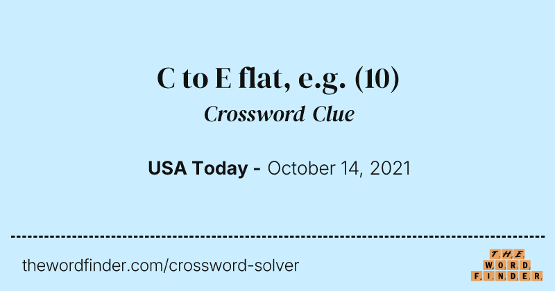 C to E flat, e.g. crossword clue image