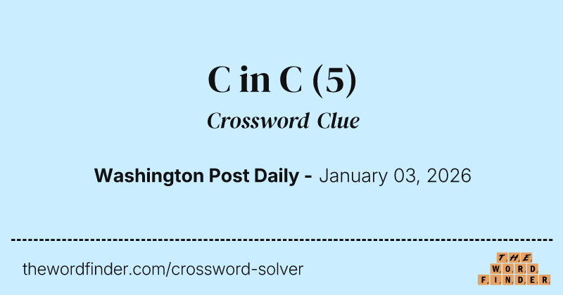 C in C crossword clue image