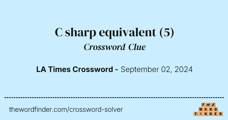 C sharp equivalent crossword clue image