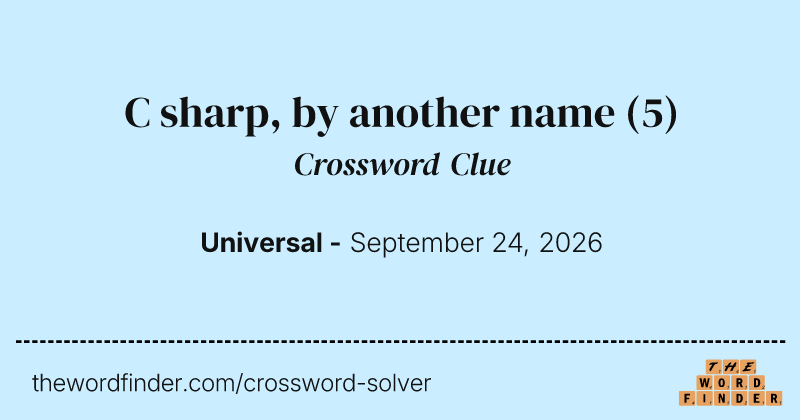 C sharp, by another name crossword clue image