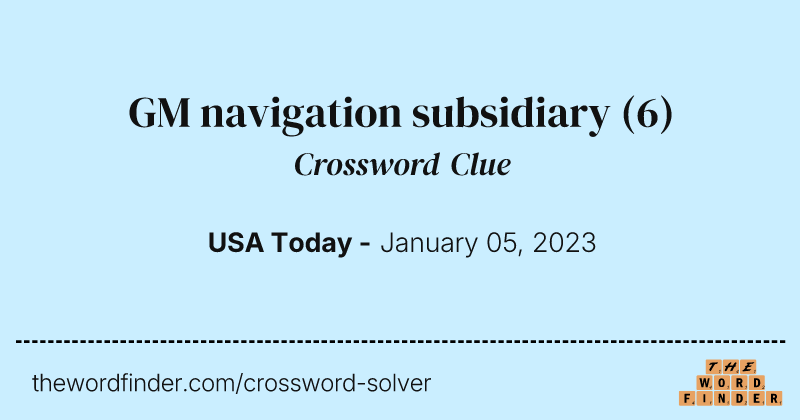 GM navigation subsidiary crossword clue image