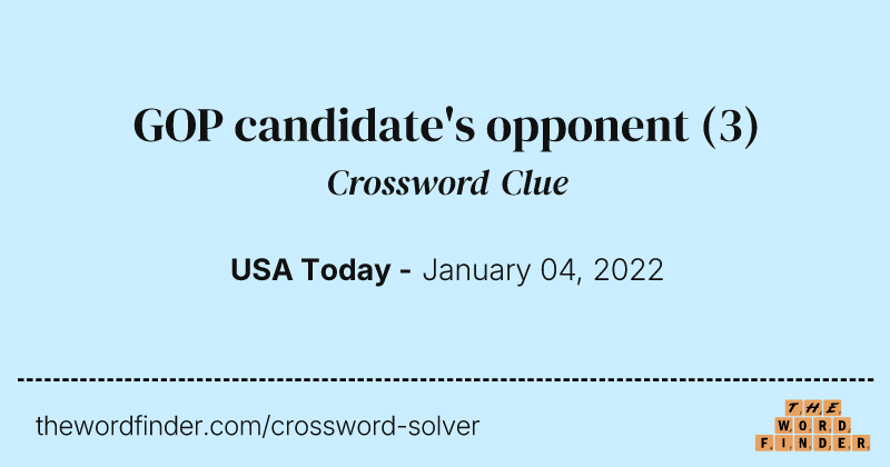 GOP candidate's opponent crossword clue image
