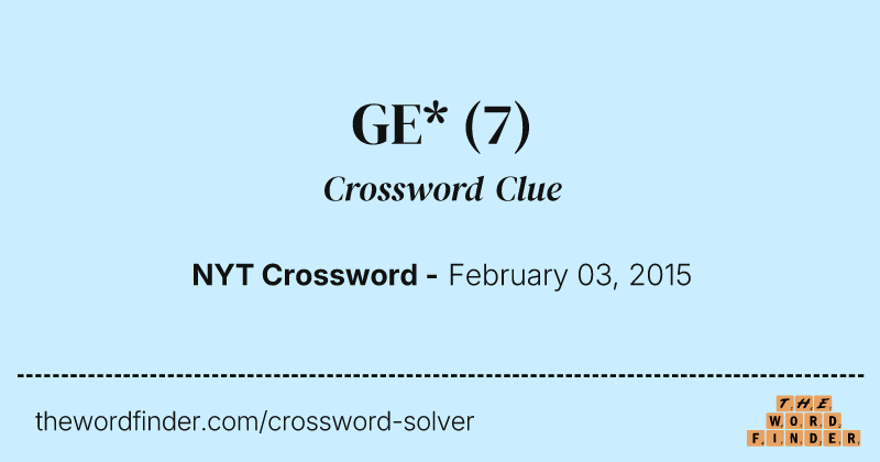GE* crossword clue image
