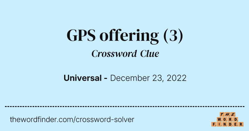 GPS offering crossword clue image