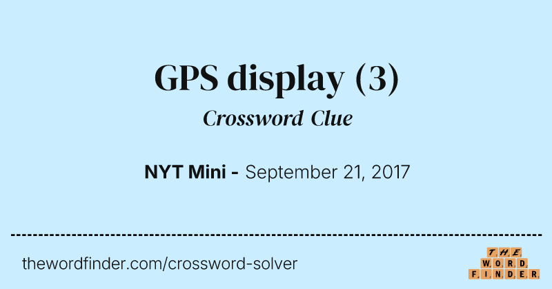 GPS display crossword clue image