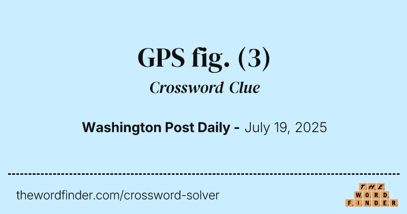 GPS fig. crossword clue image