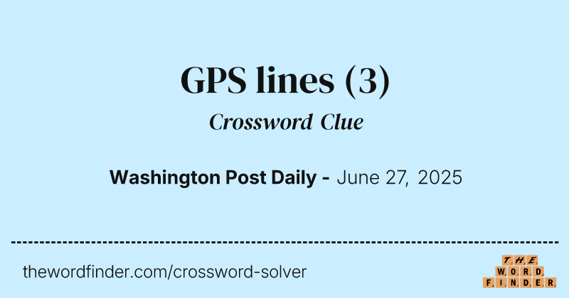 GPS lines crossword clue image