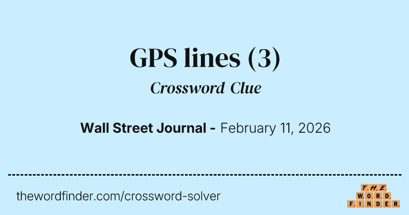 GPS lines crossword clue image