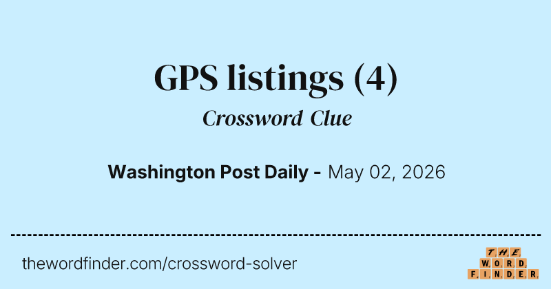 GPS listings crossword clue image