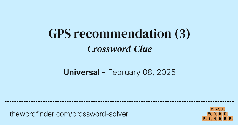 GPS recommendation crossword clue image