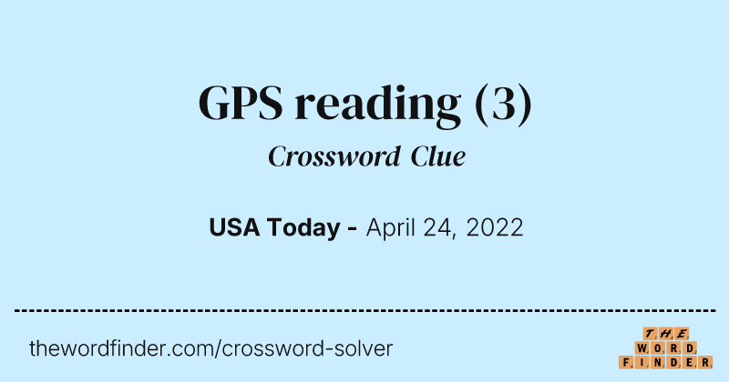 GPS reading crossword clue image