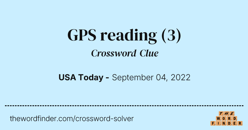 GPS reading crossword clue image