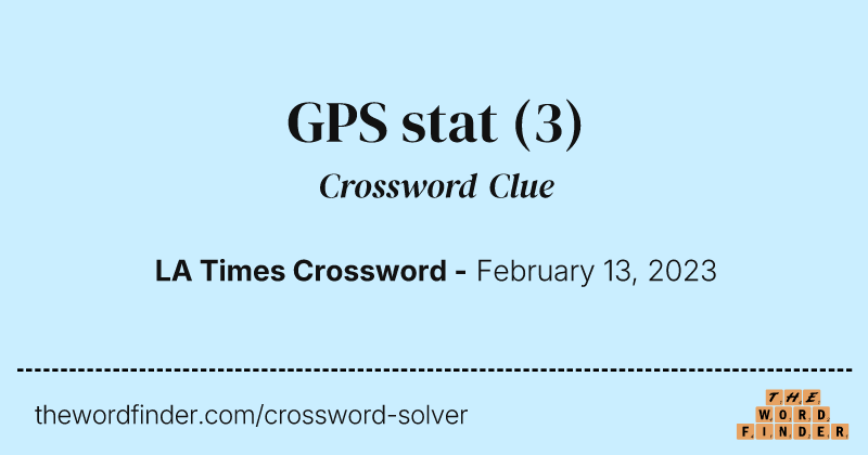 GPS stat crossword clue image