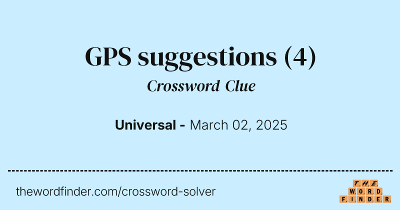 GPS suggestions crossword clue image