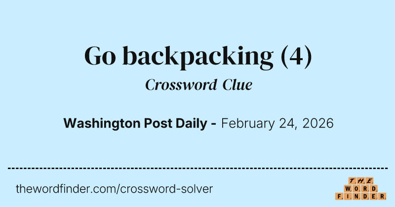 Go backpacking crossword clue image