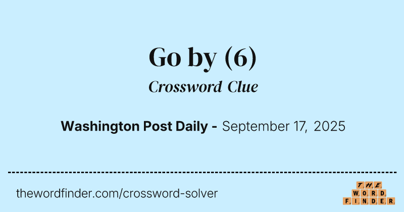 Go by crossword clue image
