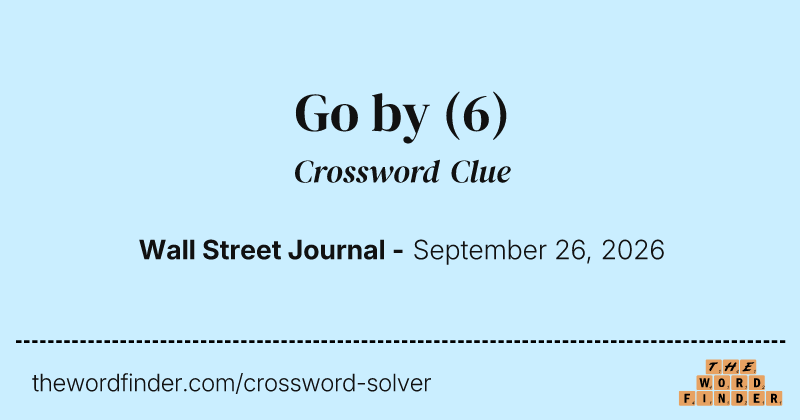 Go by crossword clue image