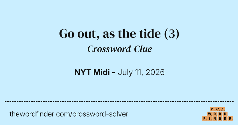 Go out, as the tide crossword clue image