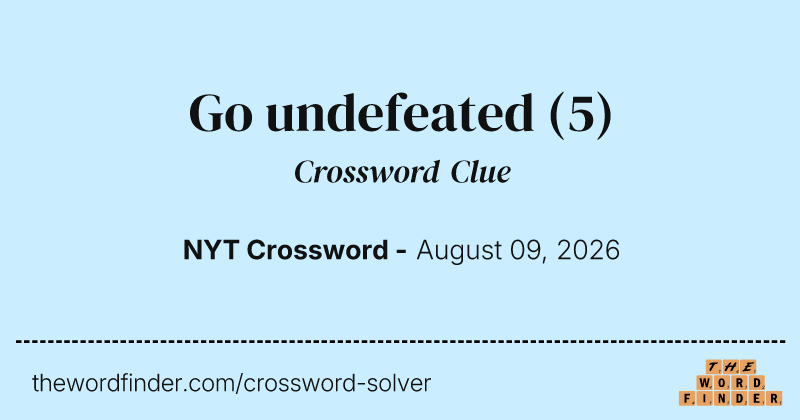 Go undefeated crossword clue image