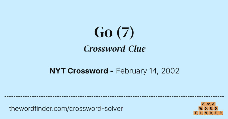 Go crossword clue image