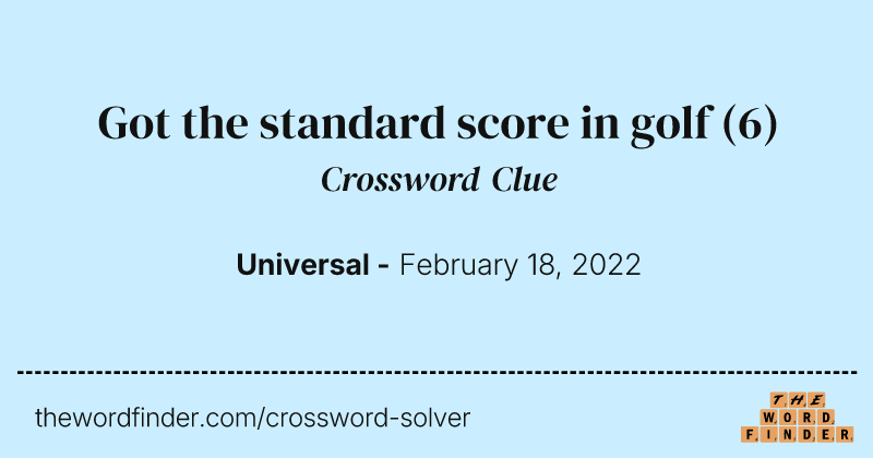 Got the standard score in golf crossword clue image