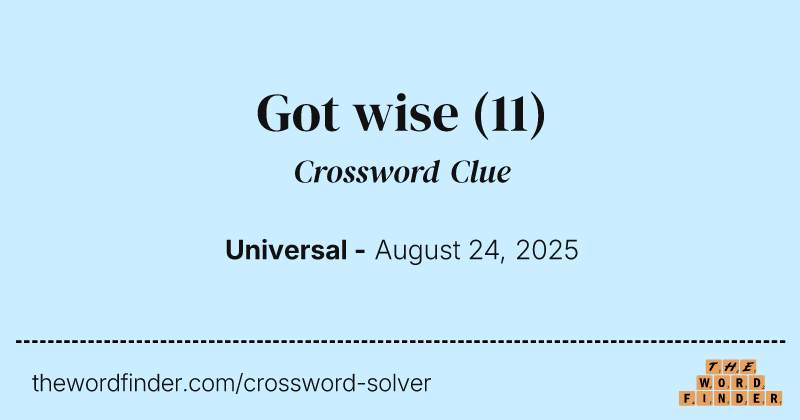 Got wise crossword clue image