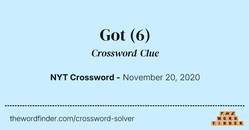 Got crossword clue image