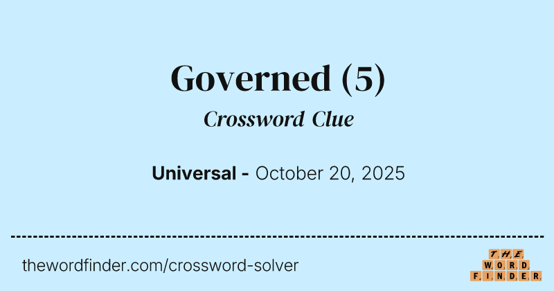 Governed crossword clue image