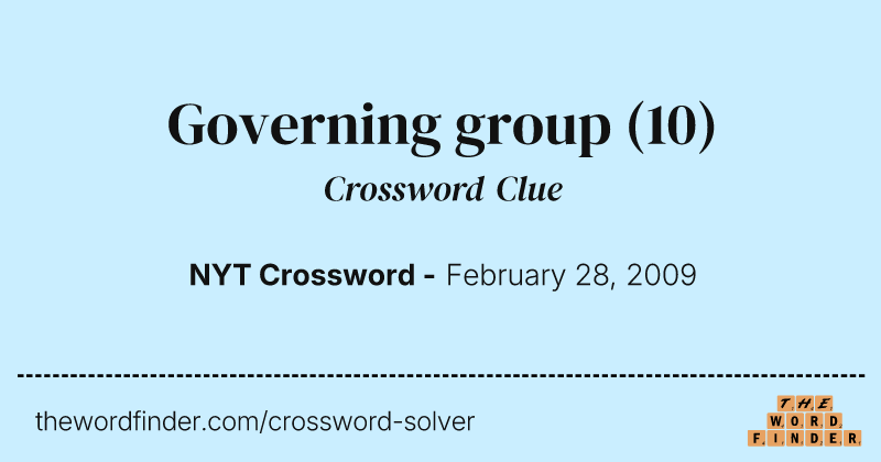 Governing group crossword clue image