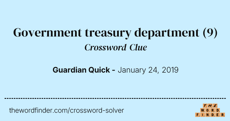Government treasury department crossword clue image
