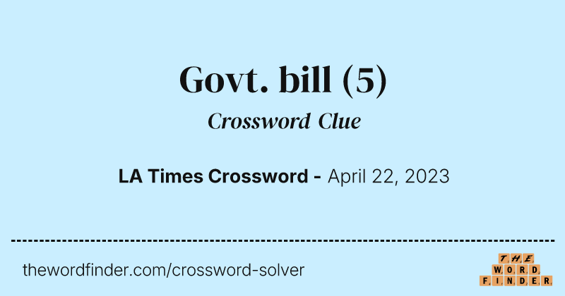 Govt. bill crossword clue image