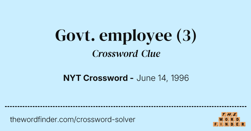 Govt. employee crossword clue image