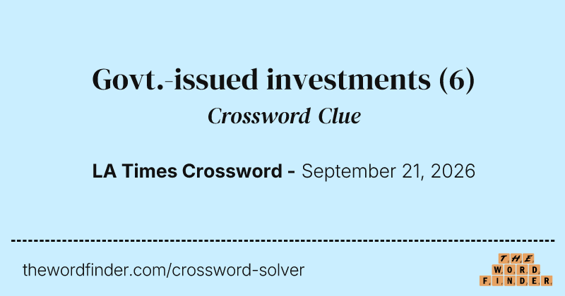 Govt.-issued investments crossword clue image