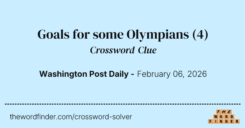 Goals for some Olympians crossword clue image