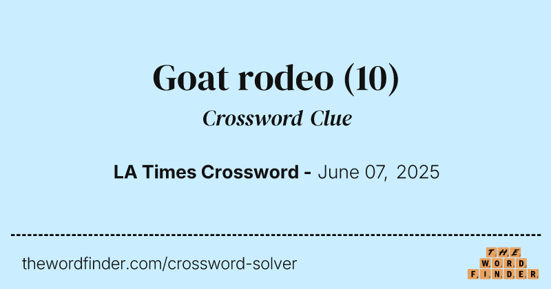 Goat rodeo crossword clue image