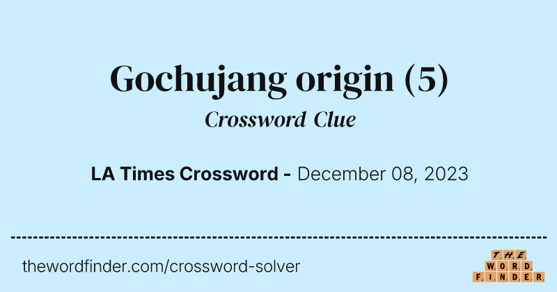 Gochujang origin crossword clue image