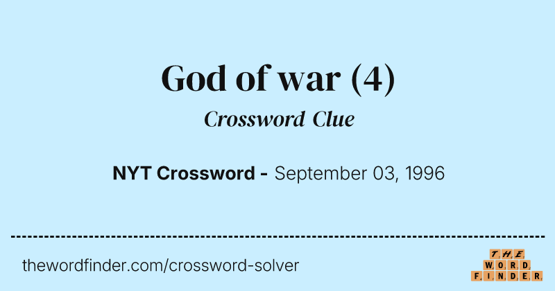 God of war crossword clue image