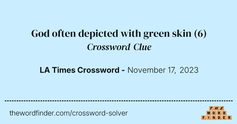 God often depicted with green skin crossword clue image