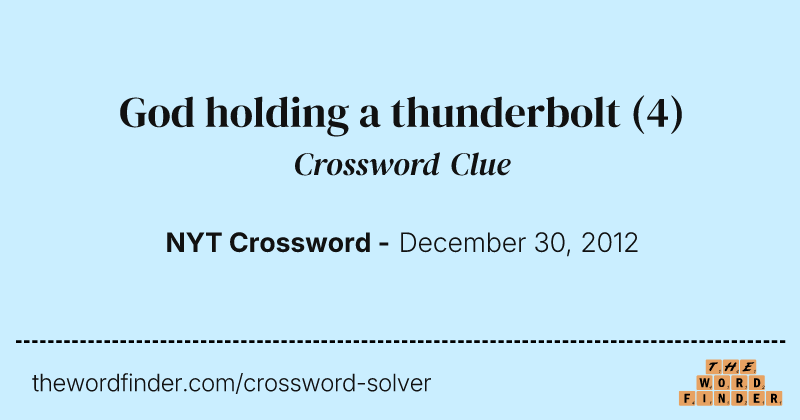 God holding a thunderbolt crossword clue image