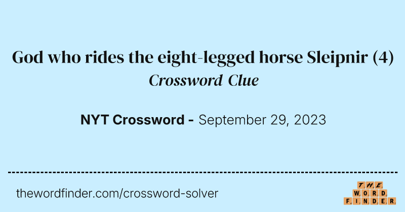 God who rides the eight-legged horse Sleipnir crossword clue image