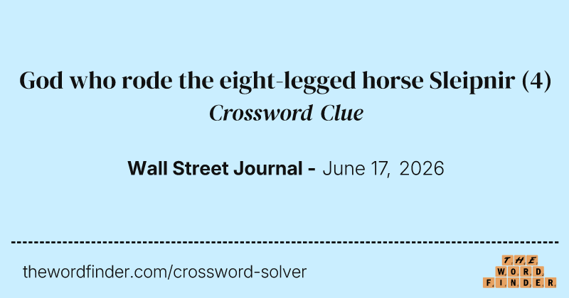 God who rode the eight-legged horse Sleipnir crossword clue image