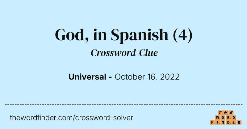 God, in Spanish crossword clue image