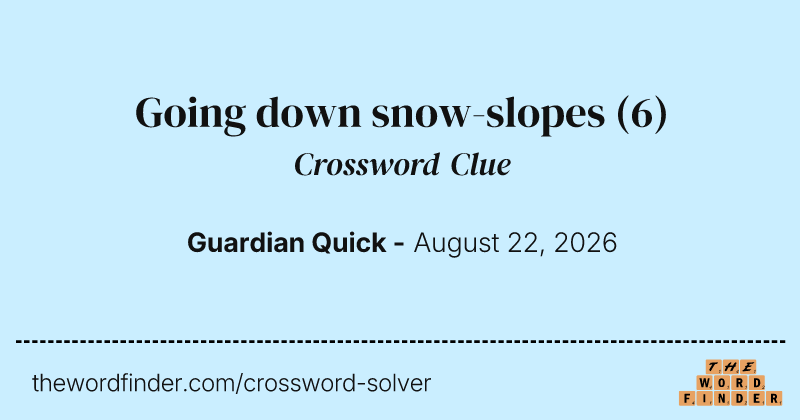 Going down snow-slopes crossword clue image