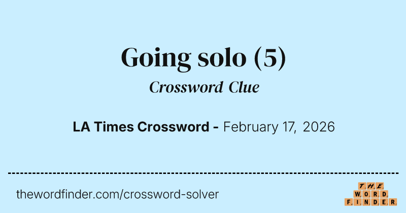 Going solo crossword clue image