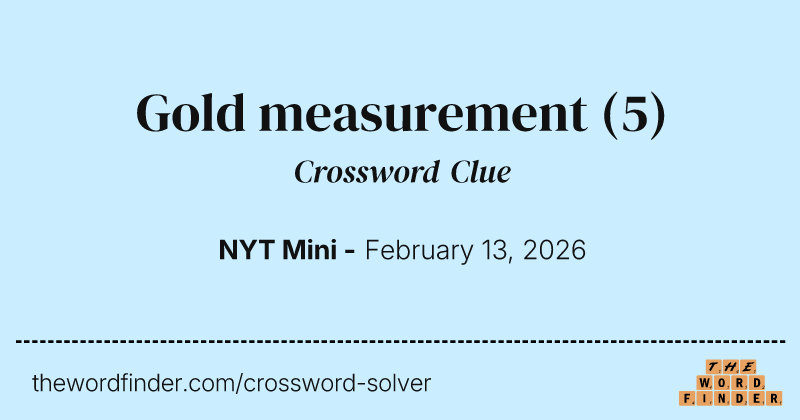 Gold measurement crossword clue image