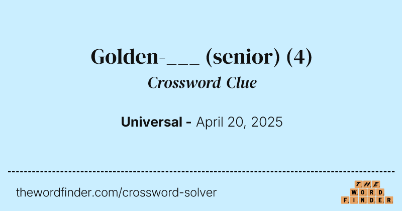 Golden-___ (senior) crossword clue image